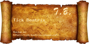 Tick Beatrix névjegykártya