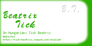 beatrix tick business card